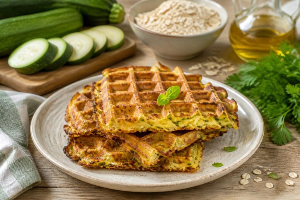 découvrez des recettes saines et savoureuses de gaufres à la courgette et aux flocons d'avoine, parfaites pour un repas gourmand et équilibré à essayer absolument.