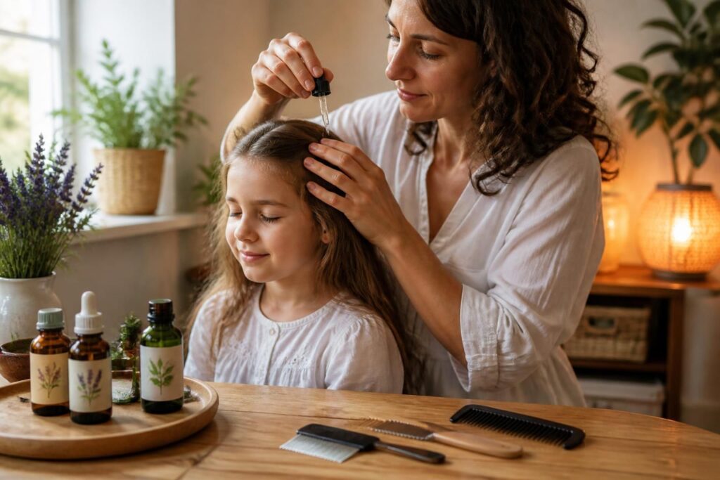 découvrez comment utiliser les huiles essentielles pour prévenir et traiter efficacement les poux et lentes chez l'enfant, en toute sécurité.