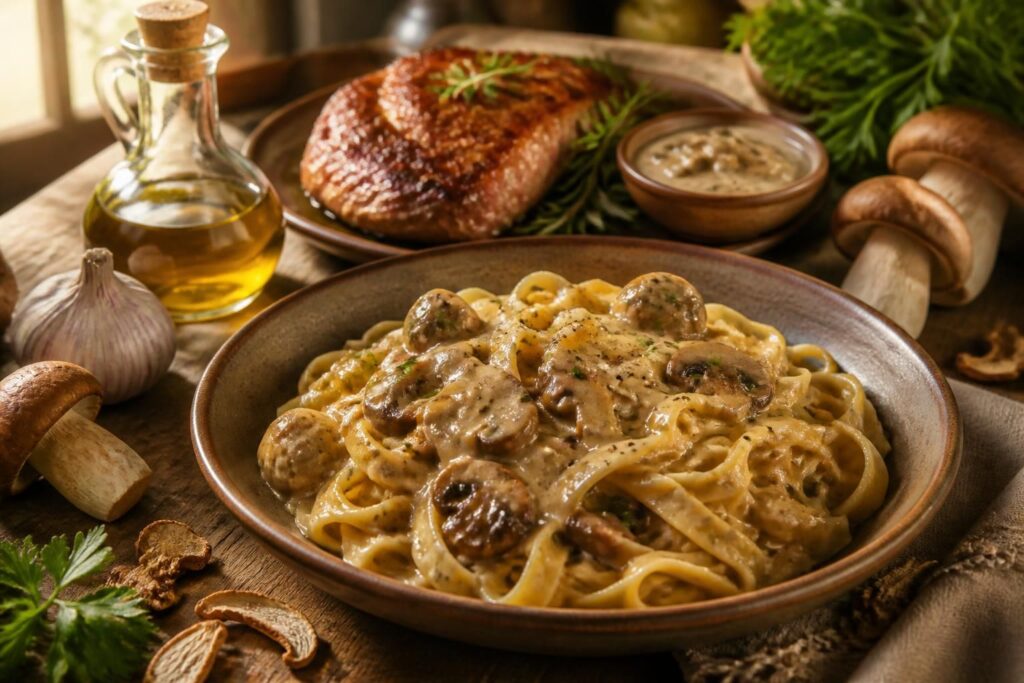 découvrez nos recettes savoureuses de sauce aux cèpes, fraîches ou déshydratées, parfaites pour sublimer vos pâtes et viandes.