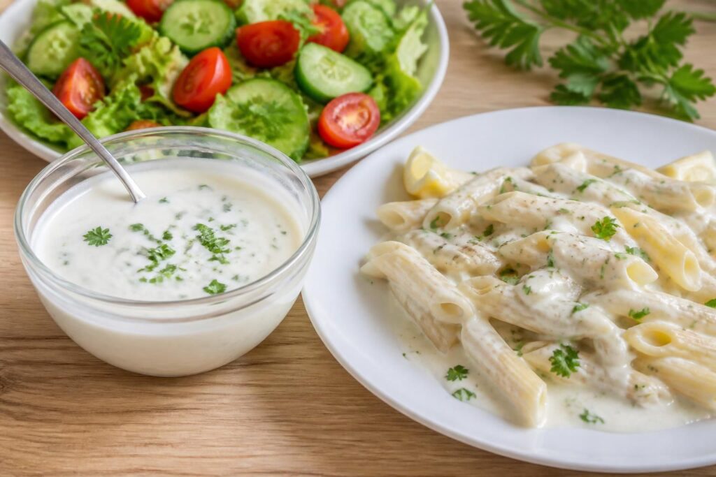 découvrez une vinaigrette légère au fromage blanc, idéale pour sublimer vos salades et pâtes sans huile, saine et savoureuse.