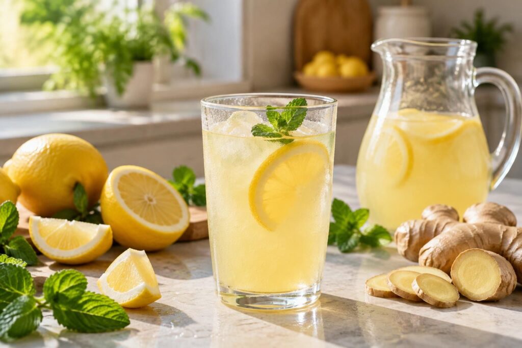 découvrez une recette de jus détox maison au citron et au gingembre, facile à préparer pour une pause fraîche et légère au quotidien.