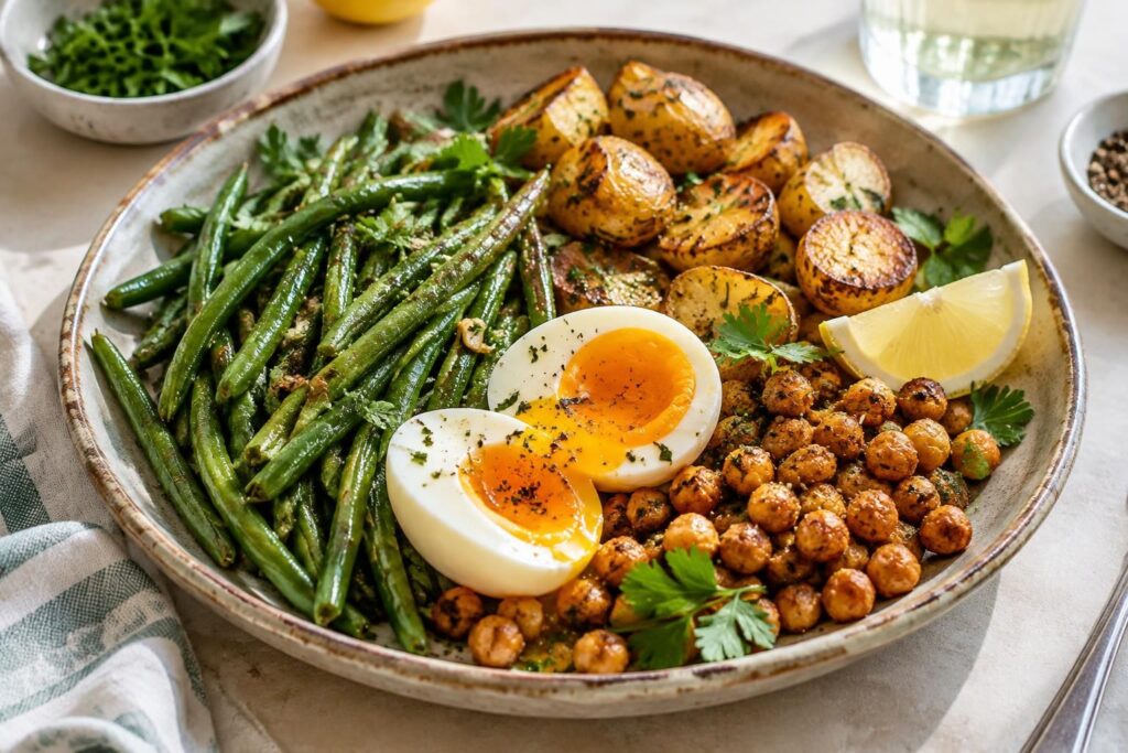 découvrez une recette facile de haricots verts pour un plat complet végétarien, savoureux et rapide à préparer.